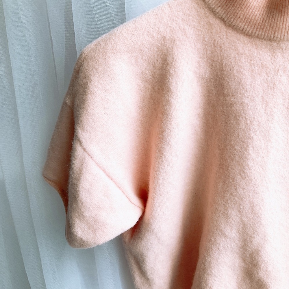 Vintage Wallis Pink Knit Short Sleeve Sweater Small - Picture 5 of 5